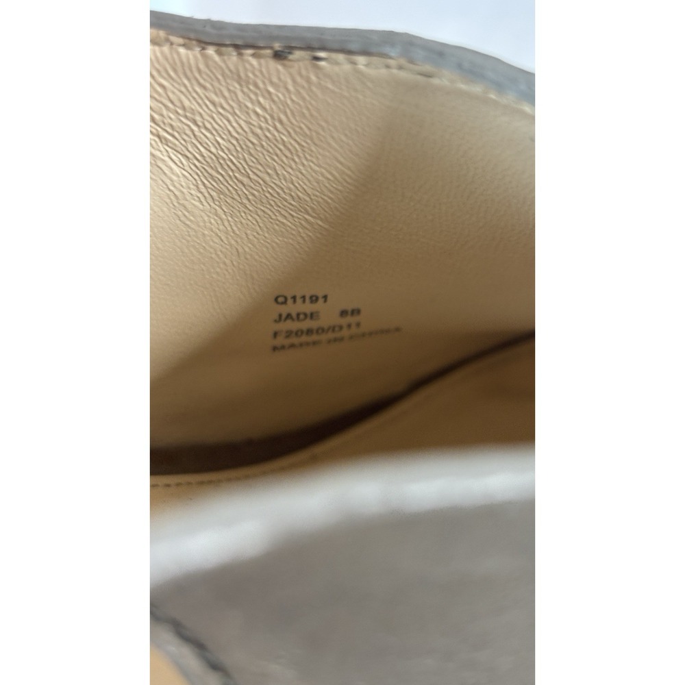 Coach Jade Wedge Platform Leather Laser Cut-out Open Peep Toe Taupe Gray 8 - Picture 8 of 8